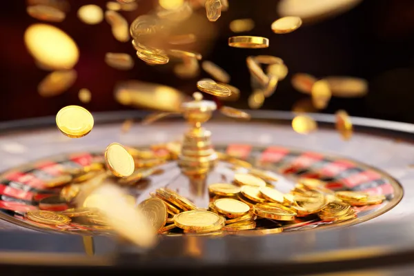 A woman in a luxurious green gown next to an ornate roulette wheel, capturing the upscale casino mood of CROWNBF.